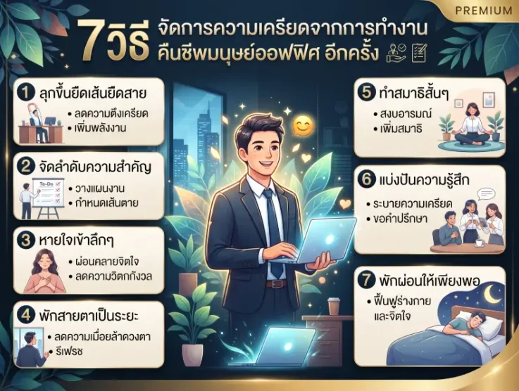 7 วิธี จัดการความเครียดจากการทำงาน คืนชีพมนุษย์ออฟฟิศ อีกครั้ง