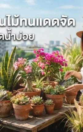 รวม ต้นไม้ทนแดดจัด ไม่ต้องรดน้ำบ่อย