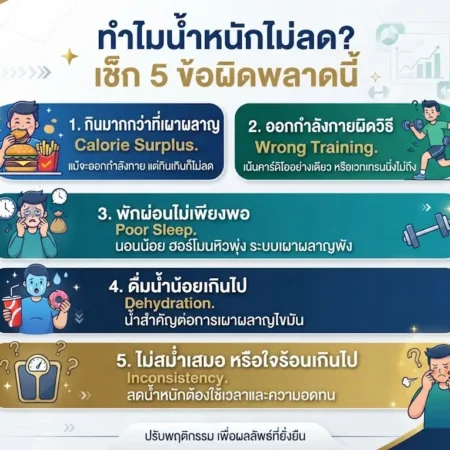 ทำไมออกกำลังกายเท่าไหร่ น้ำหนักก็ไม่ลด? เช็ก 5 ข้อผิดพลาดนี้